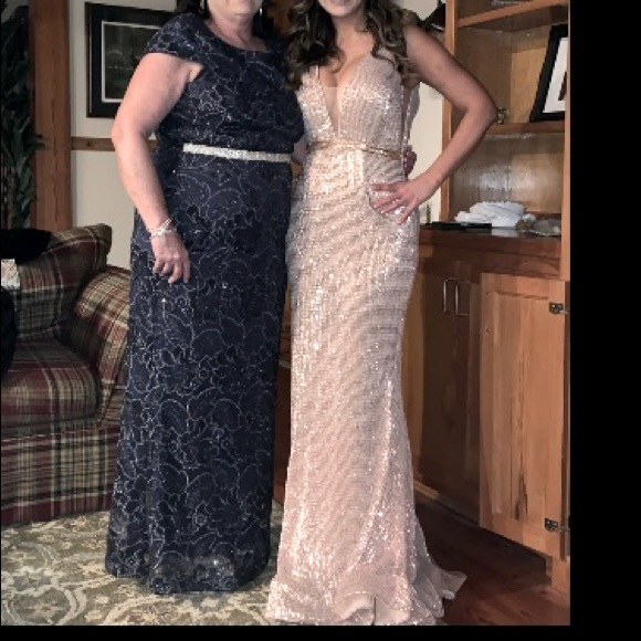 Jovani Deep V Sequin Gown for bridesmaid or prom - Picture 3 of 7